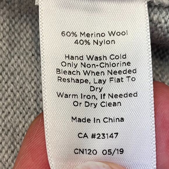 Talbots Gray Merino Wool Blend Long Cardigan Coat / Duster Open Front, Size LP - Picture 8 of 10